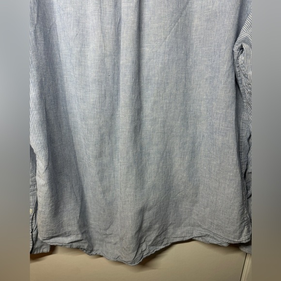 Piombo Italian Blue White Striped Coastal Nautical Collared Button Down Shirt XL - Picture 13 of 14